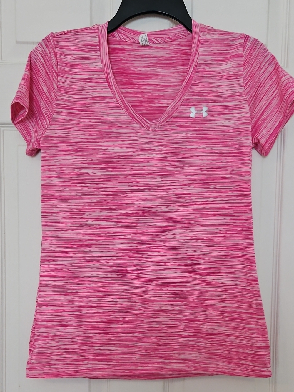 Under Armour Pink Space-Dye V-Neck Short Sleeve Tee